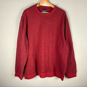 Men's Long Sleeve Fleece Crewneck Thermal Pullover Sweater Paprika Size XXL 2XL‎